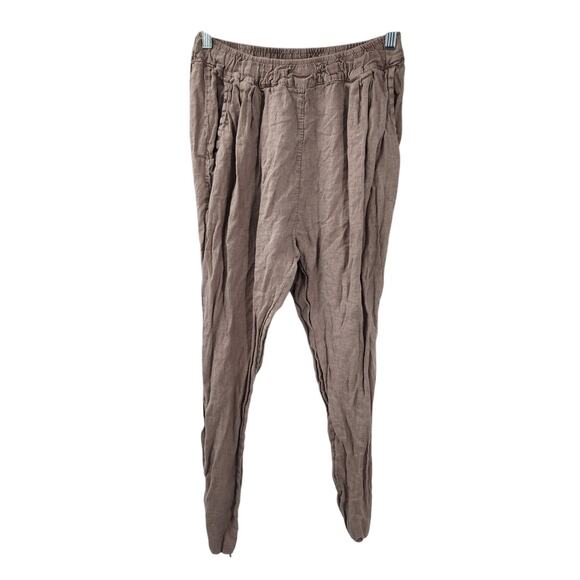 100% LIN BLANC Tan Pants Womens Size 38 - Picture 1 of 3